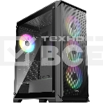 Корпус без блока питания Raijintek ARCADIA 41-MS4, Midi-Tower, TG, 1x120мм + 3x120мм ARGB, 2xUSB-A 3.0 + 1xUSB-C, ATX, mATX, mITX Black, фото 1