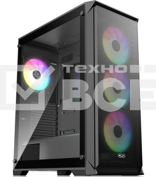 Корпус без блока питания Raijintek ARCADIA 41-MS4, Midi-Tower, TG, 1x120мм + 3x120мм ARGB, 2xUSB-A 3.0 + 1xUSB-C, ATX, mATX, mITX Black