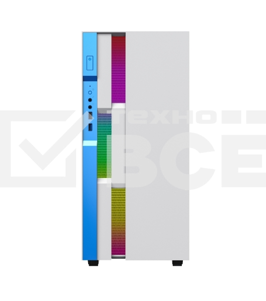 Компьютерный корпус GameMax Brufen C3 WB без БП, MidiT, ATX, Бело-гол, Зак. стекл., USB 3.0, 1*120; 1*140мм вент.