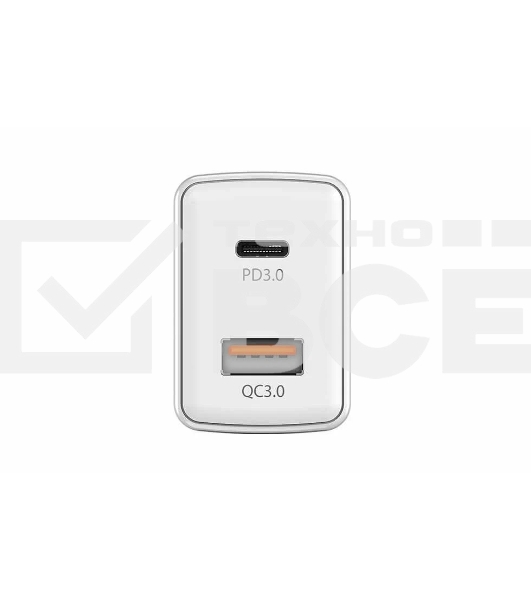 Адаптер Genius PD-20AC. Мощность 20Вт. Совместимость (порт USB-C и порт USB-A)