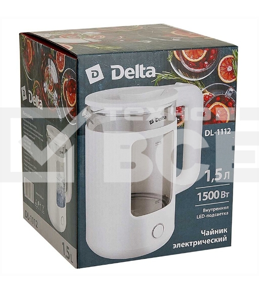 Чайник электрический Delta DL-1112 белый