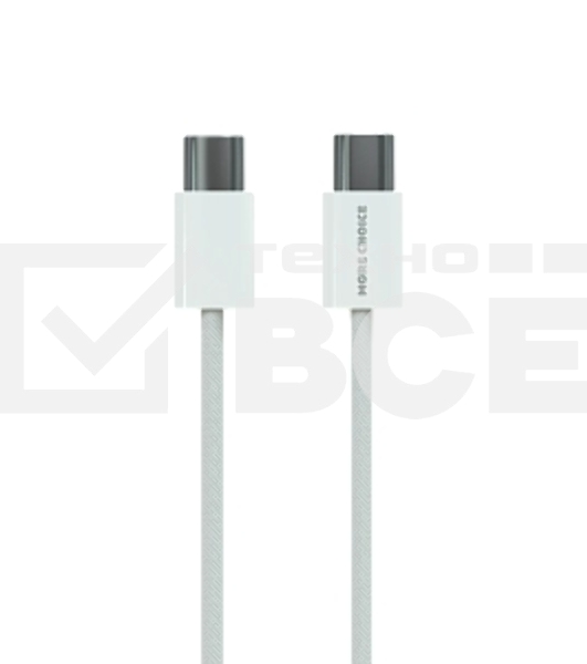 Кабель MORE CHOICE (4620202550385) K77a нейлон USB 3.0A PD 100W для Type-C Type-C 1 м белый