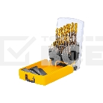 Набор сверл по металлу Denzel 1-10 мм, Р6М5К8-TiN, Golden Tip, 19 шт 723008, фото 1