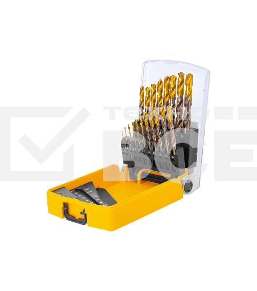 Набор сверл по металлу Denzel 1-10 мм, Р6М5К8-TiN, Golden Tip, 19 шт 723008