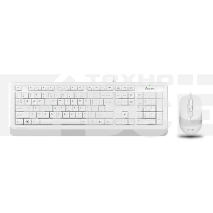 Комплект клавиатура+мышь A4Tech FStyler F1010 проводной, USB, 1600 DPI, белый/серый
