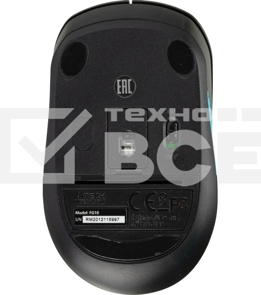 Комплект клавиатура+мышь A4Tech FStyler FG1010 беспроводной, USB, 2000 DPI, чёрный/синий