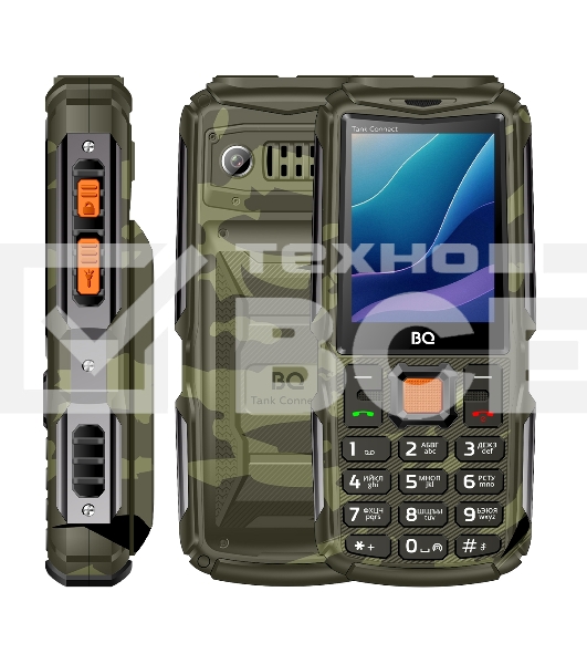 Мобильный телефон BQ 2430L Tank Connect камуфляж/серый