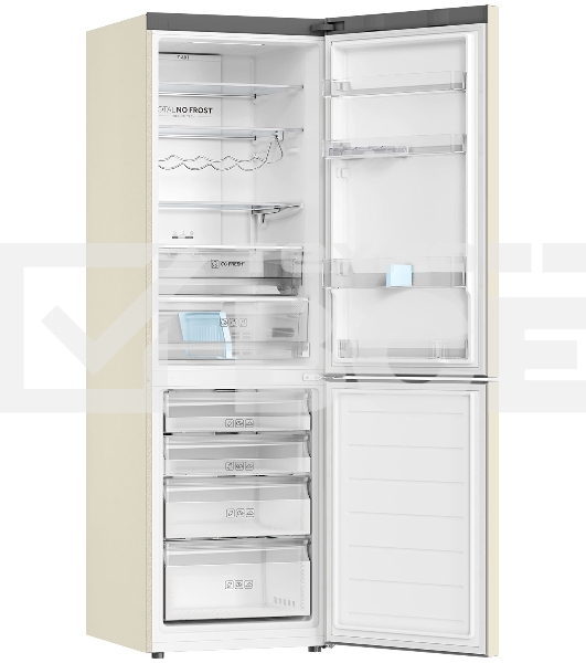 Холодильник Haier C2F636CCFDU1 бежевый двухкамерный 256/108 л морозилка снизу, No Frost