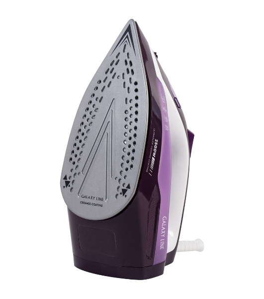 Утюг Galaxy Line GL 6124 фиолетовый/белый, 2500 Вт, 50 г/мин, 230 г/мин, 370 мл
