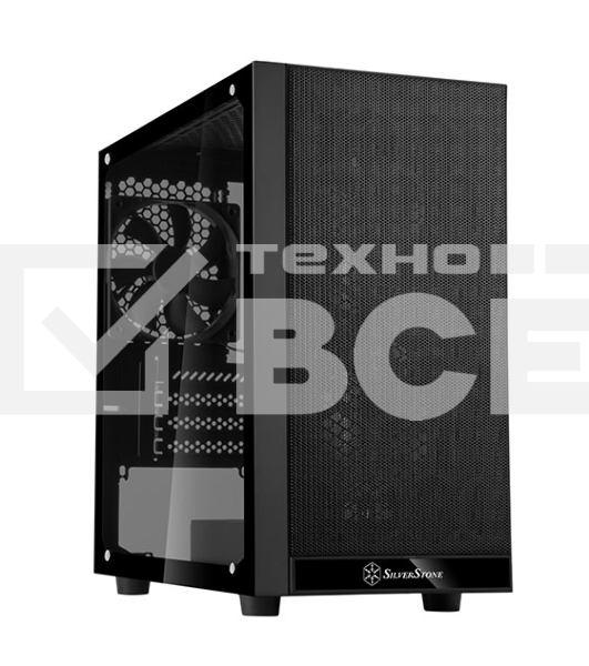 Компьютерный корпус Silverstone SST-PS15B-PRO Precision Mini Tower Micro ATX Computer Case, tempered glass, 2x 120мм ARGb, 1x ARGb Controller, black