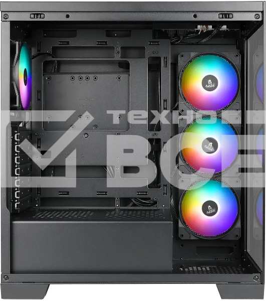Компьютерный корпус Azza COVE черный без БП ATX 6x120mm 2x140mm 1xUSB2.0 1xUSB3.0 audio bott PSU