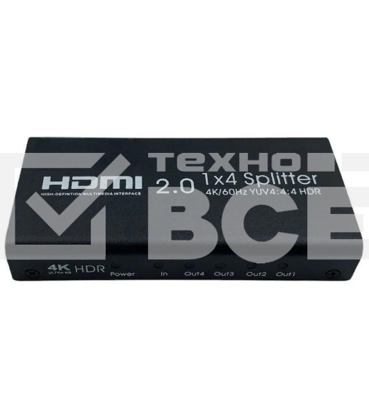 Сплиттер аудио-видео Premier 5-872-4V2 HDMI (f)/4xHDMI (f) черный