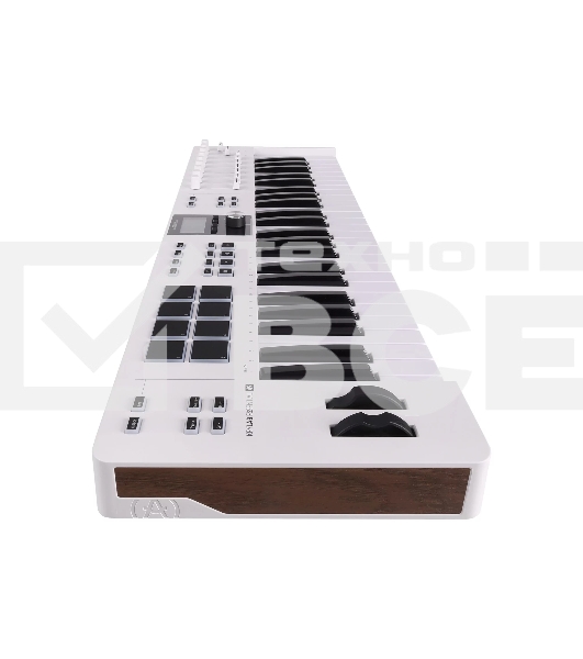 Клавиатура MIDI [231521] Arturia [KeyLab Essential 49 mk3 White] 49 клавиш, LCD дисплей, 9 энкодеров, 8 пэдов, 9 фейдеров, 12 кнопок управления, колеса высоты тона и модуляции, 1/4
