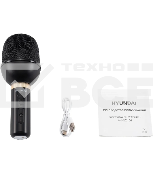 Микрофон беспроводной Hyundai H-MIC101 черный