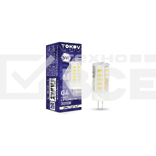 Лампа светодиодная TOKOV ELECTRIC 5Вт Capsule 3000К G4 220-240В