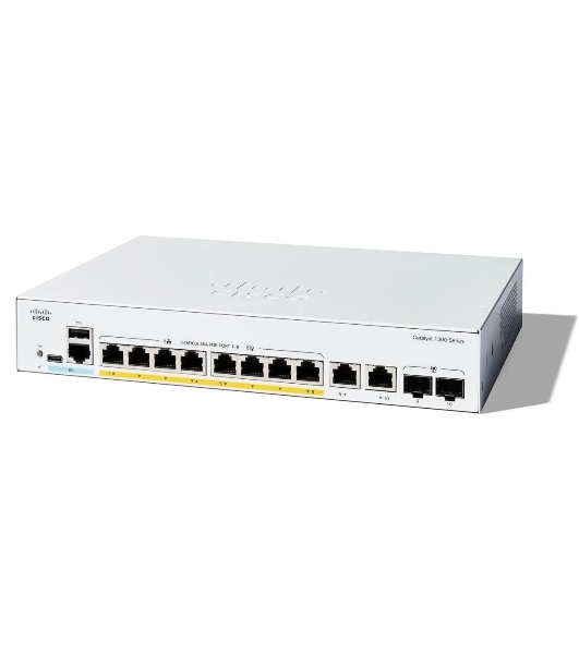 Коммутатор Cisco Catalyst C1300-8P-E-2G, 8×1 Гбит/с, 2×1 Гбит/с SFP