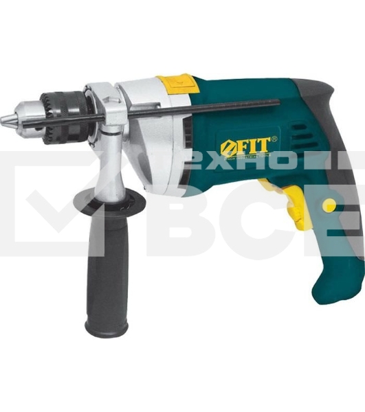 Дрель Ударная FIT ID-1051x2, 1050 Вт, 0-1100/2800 об/мин, КлП 13мм, мет. корп., рез. накл., 2,5 кг, коробка