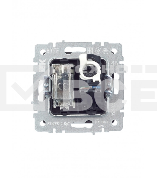 Розетка двойная TV+RJ45 IEK BRITE РТВ/РК12-БрС кат.5E сталь