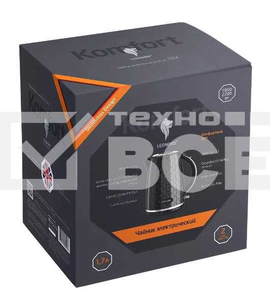 Чайник электрический LEONORD LE-1523 черный (107961)