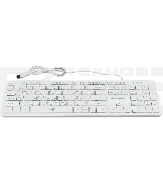 Клавиатура проводная Dialog Gan-Kata KGK-17U WHITE - игровая с RGb-подсветкой, USB, белая