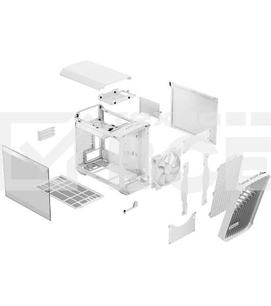 Компьютерный корпус без блока питания Fractal Design Torrent Nano RGb TG Clear Tint, Mini-Tower, 1x180мм RGb, 2xUSB-A 3.2 + 1xUSB 3.2 Type-C mITX, mDTX белый