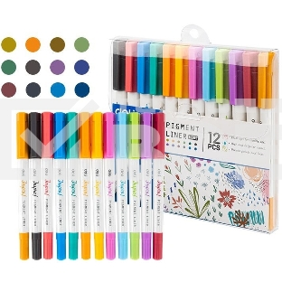 Набор ручек капиллярных Deli Inspira (EU302), d=0.5мм, ассорти чернила, игловидный пишущий наконечник, линия 1.0мм, 12 цветов