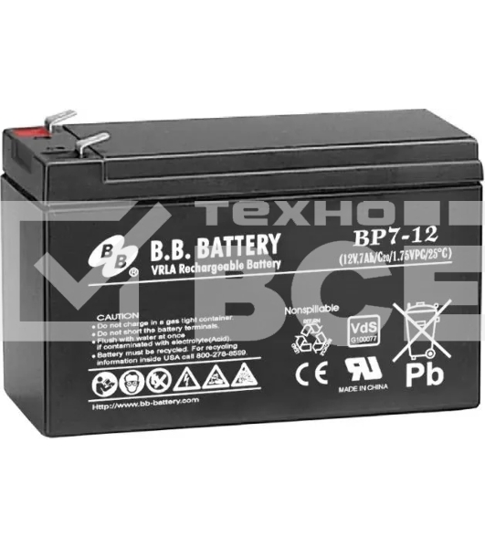 Батарея для ИБП BB BP7-12 12В 7А·ч
