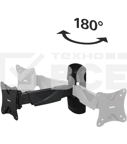 Кронштейн для телевизора Hama FULLMOTION черный, 10'-26' макс. 25 кг, настенный