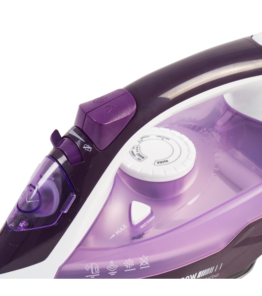 Утюг Galaxy Line GL 6124 фиолетовый/белый, 2500 Вт, 50 г/мин, 230 г/мин, 370 мл