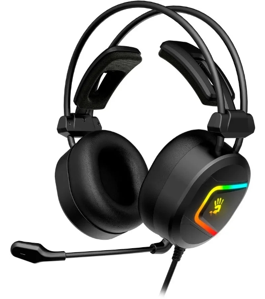 Гарнитура Bloody MC750 чёрный, проводная, USB, подсветка