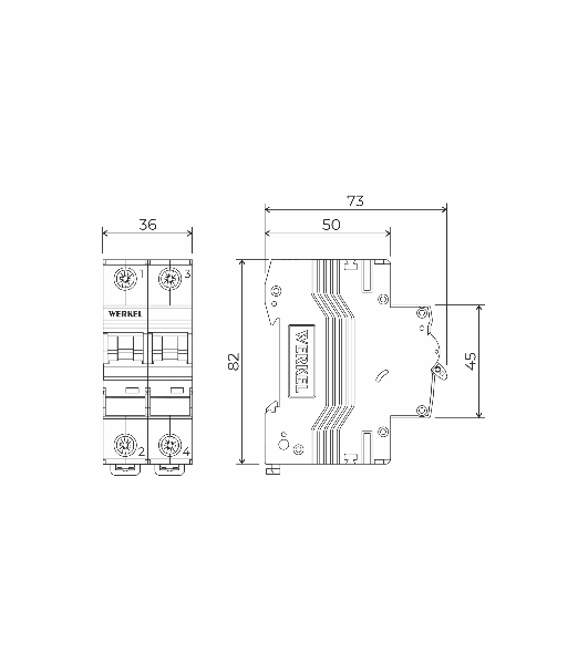 Автоматический выключатель Werkel 2P  63 A  C  4,5 кА W902P634