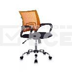 Кресло офисное Бюрократ CH-695N/SL/OR/BLACK спинка сетка, оранжевый TW-38-3, сиденье черный TW-11, крестовина хром, фото 1