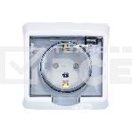 Розетка 1-м СП Этюд защ. шторки с заземл. IP44 бел. SchE PC16-044B, фото2