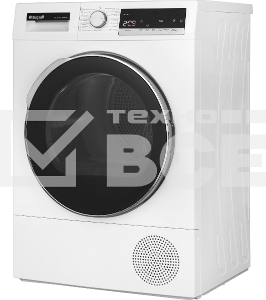 Сушильная машина Weissgauff WD 5297 DS Heat Pump белый, 7 кг, сушка - тепловой насос, программ - 15, 59.6 x 84.5 x 52.5 см