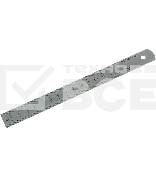 Линейка измерительная, 150 мм, металлическая Россия