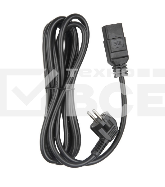 Кабель питания Hyperline PWC-IEC19-SHM-5.0-BK (Shucko+C19) (3x1.5), 5м