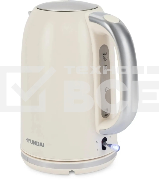 Чайник электрический Hyundai HYK-S9900 1.7л. 2200Вт молочный/серебристый корпус: металл