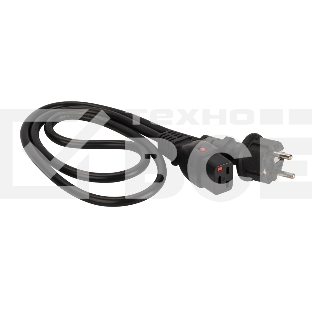 Шнур питания Lanmaster LAN-PP19L/SH-1.0-BK C19-Schuko проводник.:3x1.5мм2 1м 220В 16А черный