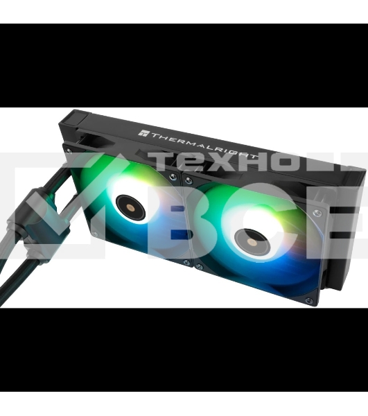 Водяное охлаждение для процессора Thermalright Frozen Notte 240 черный ARGB V2 (240mm, Black, ARGB/ Fans: 2x120mm, 72.37CFM, 27.7dBA, 2000RPM/ Pump height 54mm, 28dBA, 5300RPM, Rad thickness 27mm/ S: 1200, 1700, 1851, 2011, 2066, 115X, AM2, AM2+, AM3, AM3