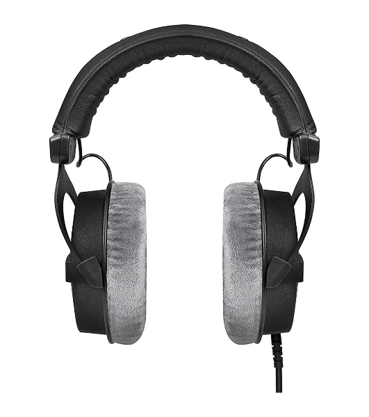 Проводные наушники Beyerdynamic DT 990 PRO 80 OHMS черный/серый, полноразмерные, открытая конструкция, велюровые амбушюры
