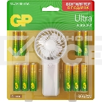 Батарея GP Ultra 15AU/24AU/FANWETA21-2CRSBC24 AA/AAA (промо:Вентилятор в подарок) (24шт) блистер, фото 1