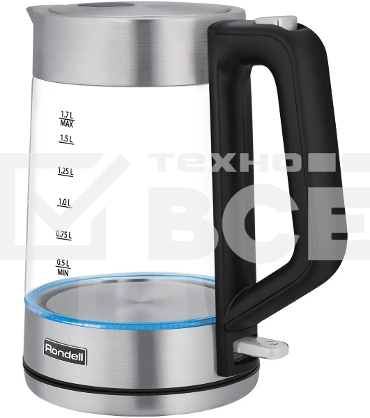 Чайник электрический Rondell RDE-1008 1.7л. 2200Вт прозрачный корпус: стекло