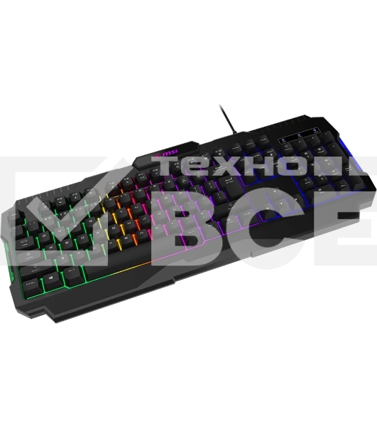 Клавиатура проводная MSI FORGE GK100, Wired, RGb lighting, Anti-ghosting Capability, Black