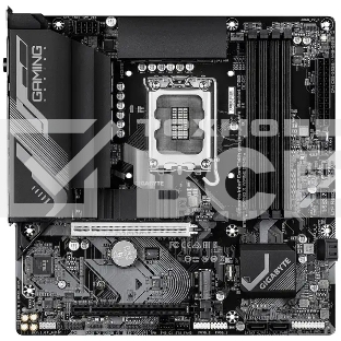 Материнская плата Gigabyte B760M GAMING X WIFI6E GEN5, LGA1700, Intel B760, 4xDDR5, 4xSATA, 2xM.2, 1xPCIe 5.0 x16, 1xPCIe 3.0 x4, 1xHDMI, 1xDP, 1x2.5Gb LAN, Wi-Fi 6E, Bluetooth 5.3, 3xUSB-A 5Gbps, 5xUSB-A 2.0, 3x3.5 мм, 7.1, mATX