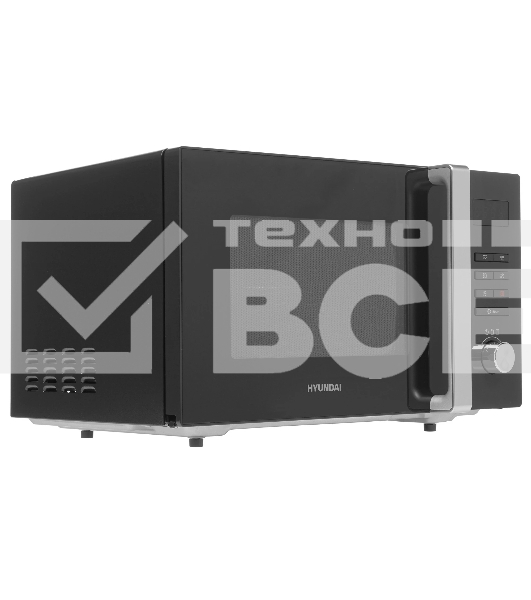 Микроволновая печь Hyundai HYM-M2062 черный, 23 л, 800 Вт, переключатели - поворотный механизм/кнопки