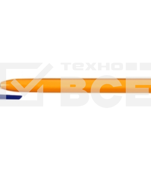 Ручка шариковая Silwerhof Eco желтый/синий, d=1мм, синие чернила, сменный стержень, стреловидный пишущий наконечник, линия 0.7мм, шестигранный, без индикатора Маркировки