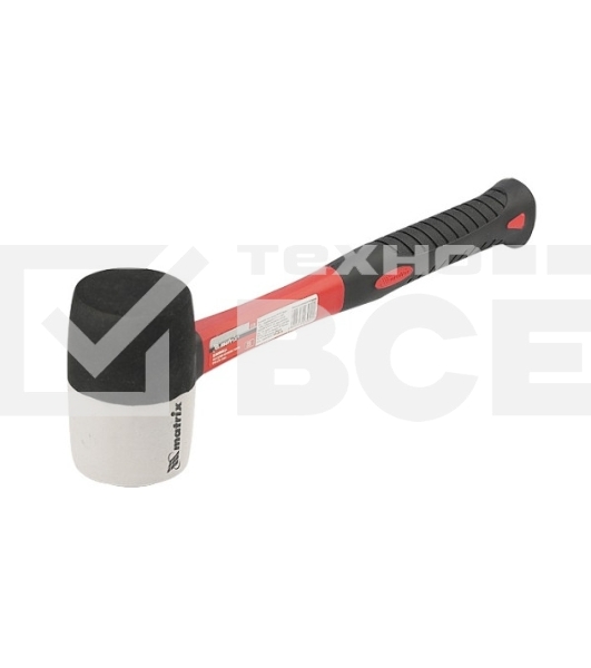 Киянка Matrix 11170 резиновая, 225 г, чернобелая резина, фибергласовая рукоятка