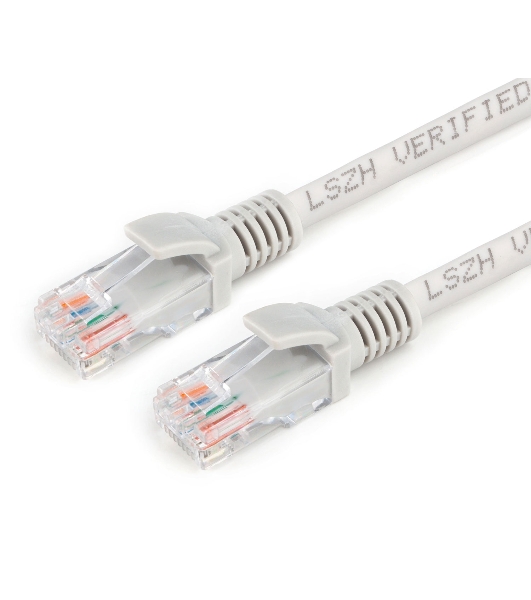 Патч-корд LSZH медный UTP Cablexpert PP30-2M cat.5e, 2м, литой, многожильный, серый