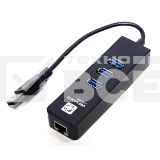Адаптеры USB Ethernet 5bites Сетевой адаптер 5bites UA3-45-04BK 3*USB3.0 / RJ45 10/100/1000 Мбит/с