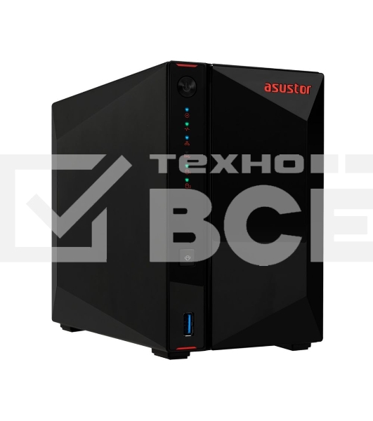 Сетевой накопитель ASUSTOR AS5402T 2-Bay NAS/Media player/Intel Celeron N5105 2.0GHz up to 2.9GHz, 4GB SO-DIMM DDR4, noHDD(HDD,SSD),/2x 2,5Gb (LAN)/3xUSB3.2,HDMI; 90IX01R1-BW3S20